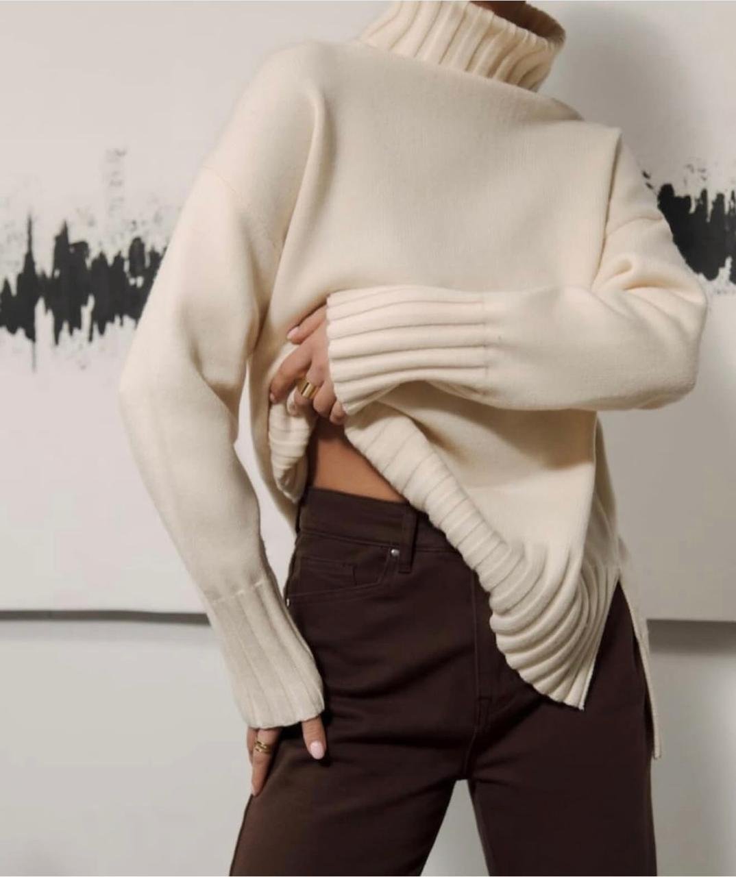 Oversized Split Turtleneck - Brand Store